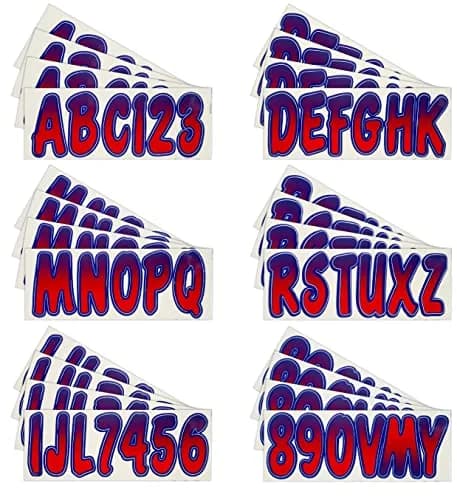 Hardline Products Series 200 Boat Registration Numbers & Letters Decal Kit – 3 Inch Red/Purple Gradient – 146 Total Decals thumbnail 2