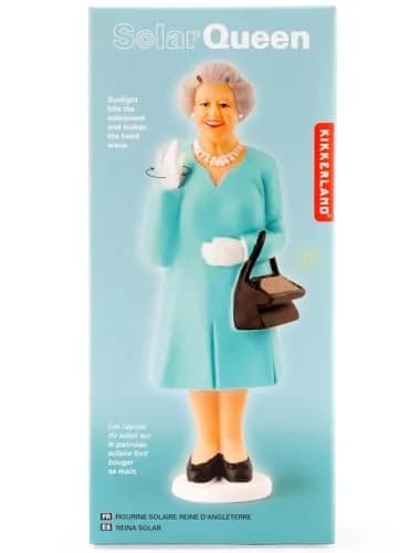 Kikkerland Solar Powered Waving Queen Figurine | Fun Decor for Home & Garden, Office Desk, Gift (6-1/4-inch) thumbnail 4