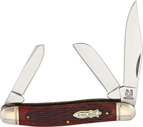 Rough Rider Stockman Knife 3.9in | Multi-blade, Stainless Steel, Bone Handle