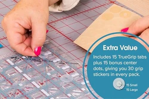 The Grace Company TrueGrips Non-Slip Ruler Grips for Quilting Rulers | 30 Grips (15 Large, 15 Small) thumbnail 5
