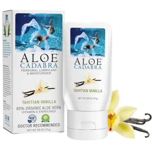 Aloe Cadabra Tahitian Vanilla Flavored Vaginal Moisturizer 74ml (2.5 Fl Oz) | Organic Edible Aloe Lube thumbnail 1