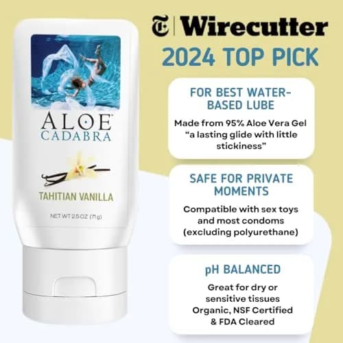 Aloe Cadabra Tahitian Vanilla Flavored Vaginal Moisturizer 74ml (2.5 Fl Oz) | Organic Edible Aloe Lube thumbnail 2
