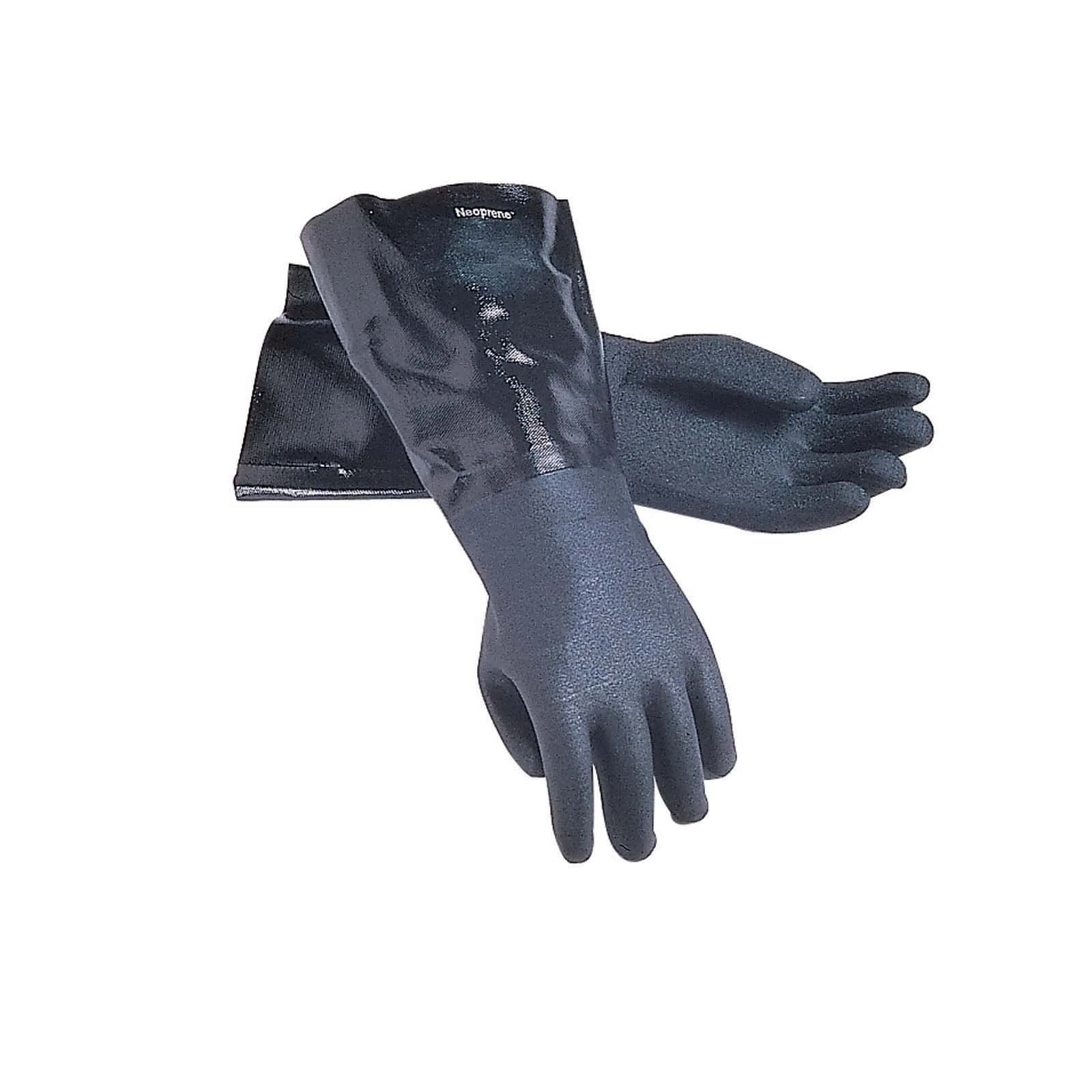 San Jamar Neoprene Dishwashing Glove, 17" (Pair), Black | Heat-Resistant & Textured for Wet & Slippery Dishes - main product image