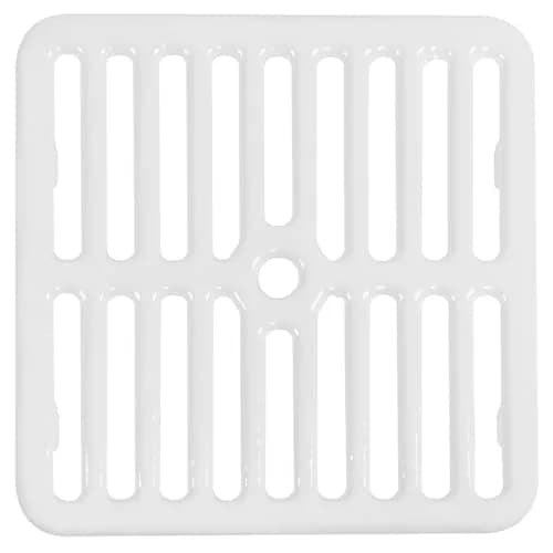 GSW Cast Iron Porcelain Floor Sink Top Grate with Ceramic Surface 9-⅜” x 9-⅜” | Perfect for Restaurant & Bar (Full Size) thumbnail 1