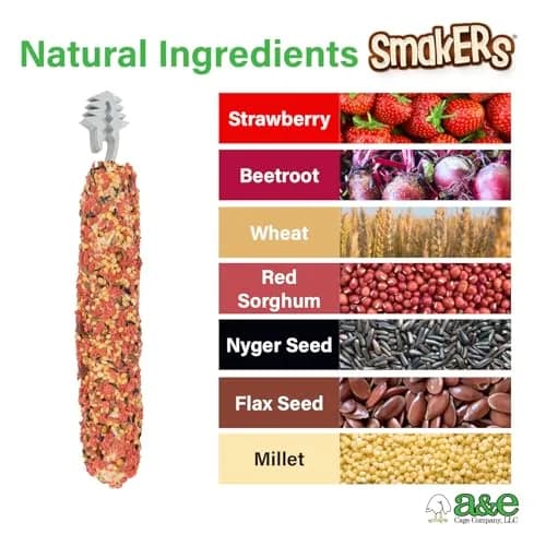 Vitapol Strawberry Treat Sticks for Parakeets & Budgies, 2 Pack | 2.86 oz (81 g) Bird Treat Sticks thumbnail 2