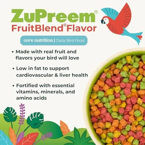 ZuPreem FruitBlend Parakeet & Budgie Food 907g (2 lb) | Complete Daily Nutrition for Small Birds thumbnail 2