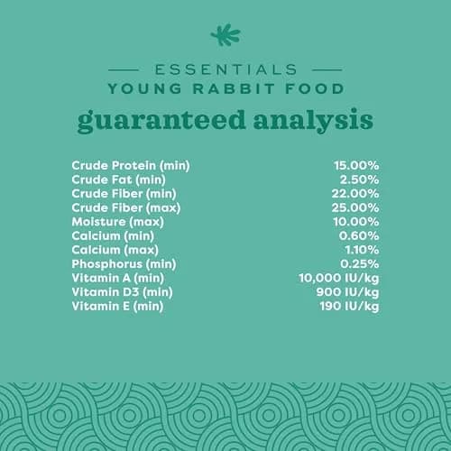 Oxbow Essentials Young Rabbit Food Pellets with Alfalfa Hay, 2.27 kg (5 lb) | High Fiber, Vet-Recommended Nutrition for Growing Rabbits thumbnail 7