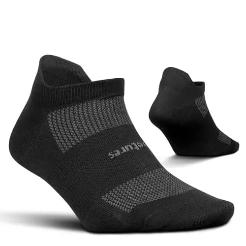 Feetures High Performance Ultra Light No Show Tab Socks, Black, Large | Supportive, Moisture-Wicking, Ankle Fit thumbnail 1