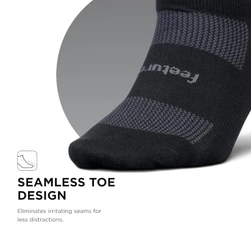 Feetures High Performance Ultra Light No Show Tab Socks, Black, Large | Supportive, Moisture-Wicking, Ankle Fit thumbnail 4