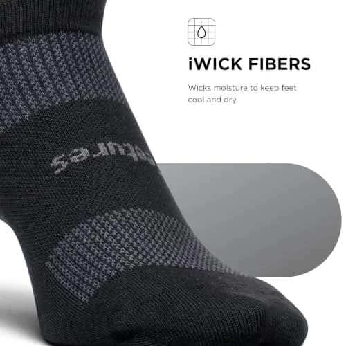 Feetures High Performance Ultra Light No Show Tab Socks, Black, Large | Supportive, Moisture-Wicking, Ankle Fit thumbnail 5