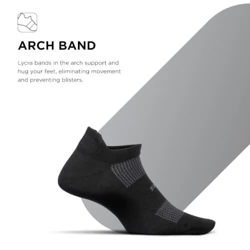 Feetures High Performance Ultra Light No Show Tab Socks, Black, Large | Supportive, Moisture-Wicking, Ankle Fit thumbnail 3