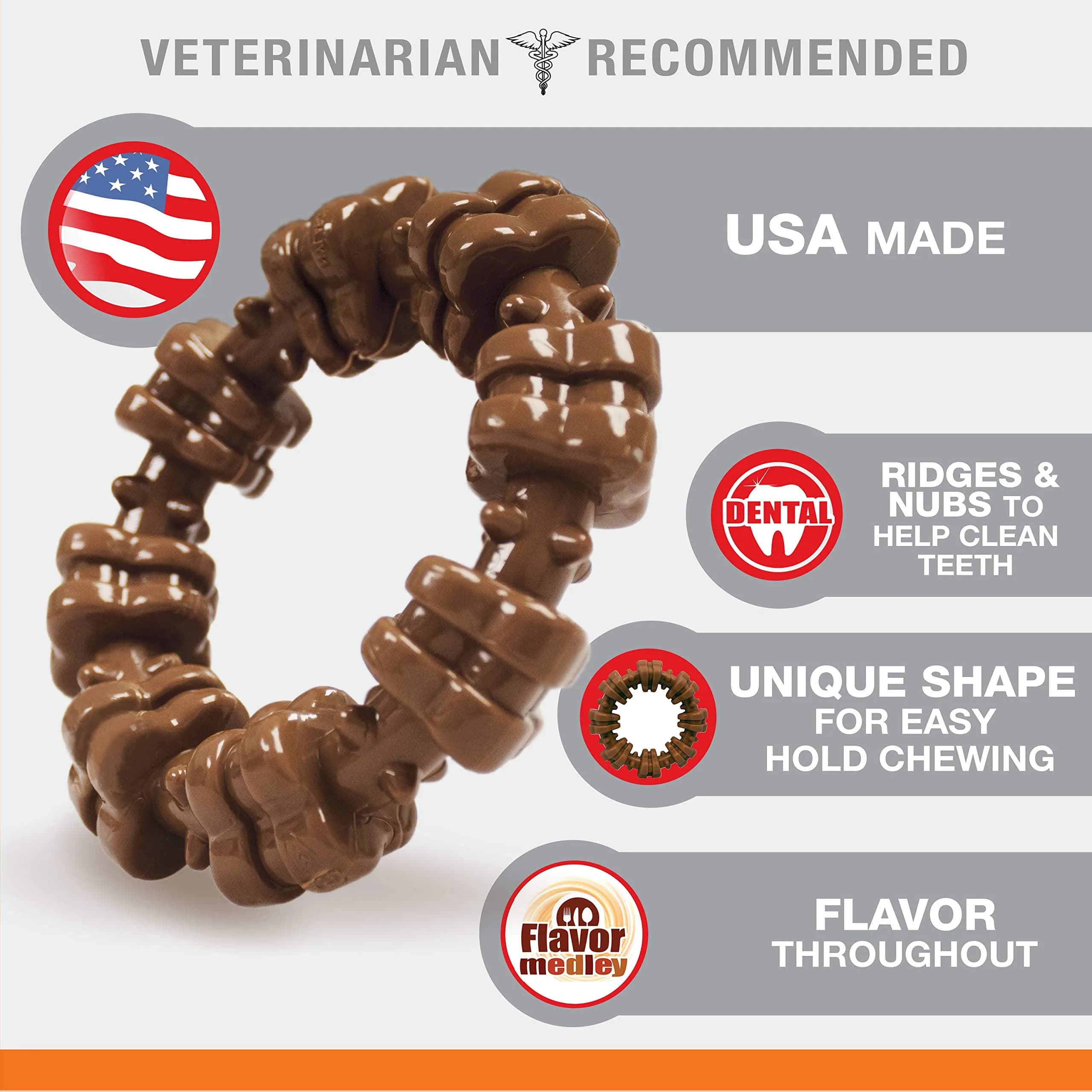Nylabone Textured Ring Power Chew Toy for X-Large Dogs 50+ lbs | Durable Nylon Chew Toy for Aggressive Chewers - view 3