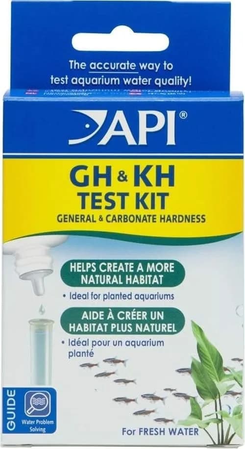 API GH & KH Test Kit Freshwater Aquarium Water Test Kit 2.5 oz (74ml) | Monitors Water Quality for Fish Health — GH & KH