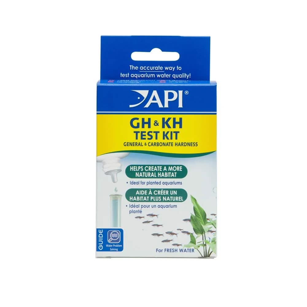 API GH & KH Test Kit Freshwater Aquarium Water Test Kit 2.5 oz (74ml) | Monitors Water Quality for Fish Health - main product image