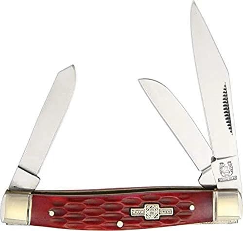 Rough Rider Stockman Red Bone Knife | Traditional Pocket Knife with Synthetic Handle (4in) thumbnail 1