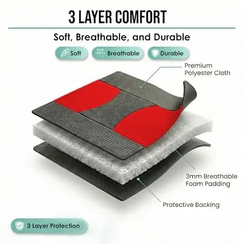 FH Group Red Cloth Car Seat Covers Full Set - Universal Fit Automotive Seat Covers with Removable Headrest Compatibility | 2 Front, 1 Rear Bench, 4 Headrest Covers thumbnail 9