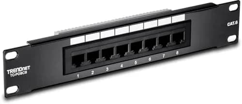 TRENDnet 8-Port Cat6 Unshielded Patch Panel, TC-P08C6 | 250 MHz Gigabit Ethernet, 10 Inch Wide, Cat 6 thumbnail 1