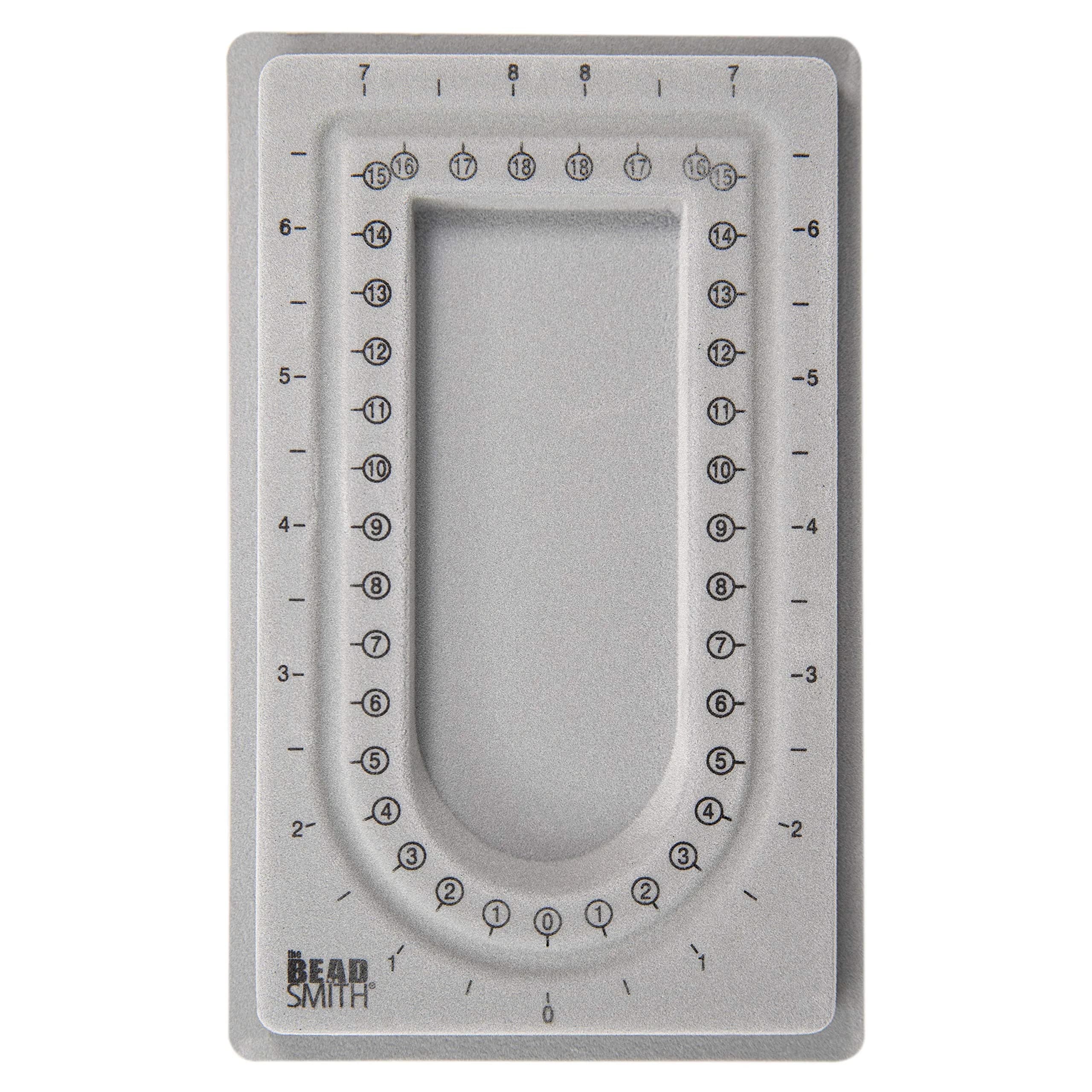 The Beadsmith Mini Bead Board Grey Flocked 17 cm (6.75 in) | Design Necklaces & Bracelets Anywhere — 16" - 1 Channel