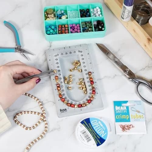 The Beadsmith Mini Bead Board Grey Flocked 17 cm (6.75 in) | Design Necklaces & Bracelets Anywhere thumbnail 2