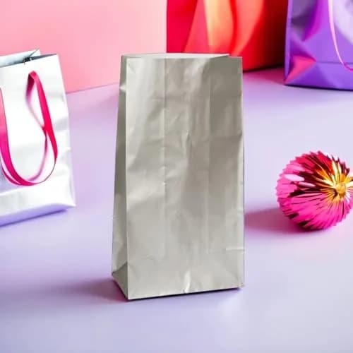 Unique Sparkling Silver Metallic Paper Party Bags 10 Count (Pack of 1) | Premium Eco-Friendly Gift Bags for Celebrations thumbnail 4