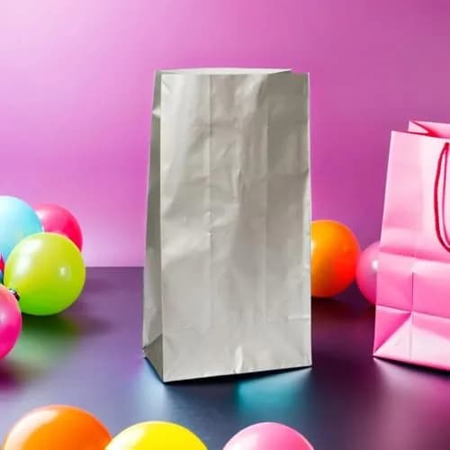 Unique Sparkling Silver Metallic Paper Party Bags 10 Count (Pack of 1) | Premium Eco-Friendly Gift Bags for Celebrations thumbnail 3