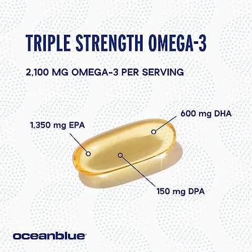 Oceanblue Professional Omega-3 2100 Softgels | 120 Count, High Potency, Omega-3 Fish Oil Supplement thumbnail 4