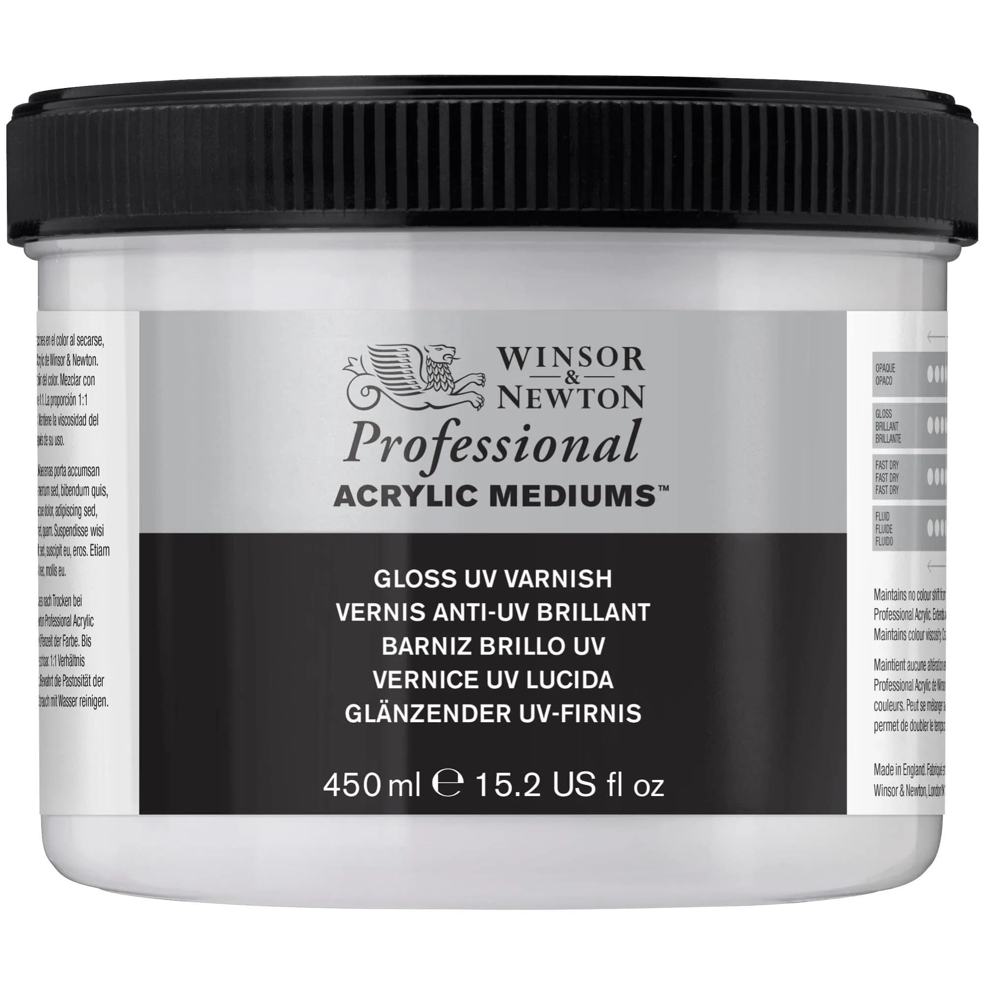 Winsor & Newton Professional Acrylic Gloss UV Varnish 450ml (15.2 Fl Oz) | Protects Art from UV & Pollutants - main product image