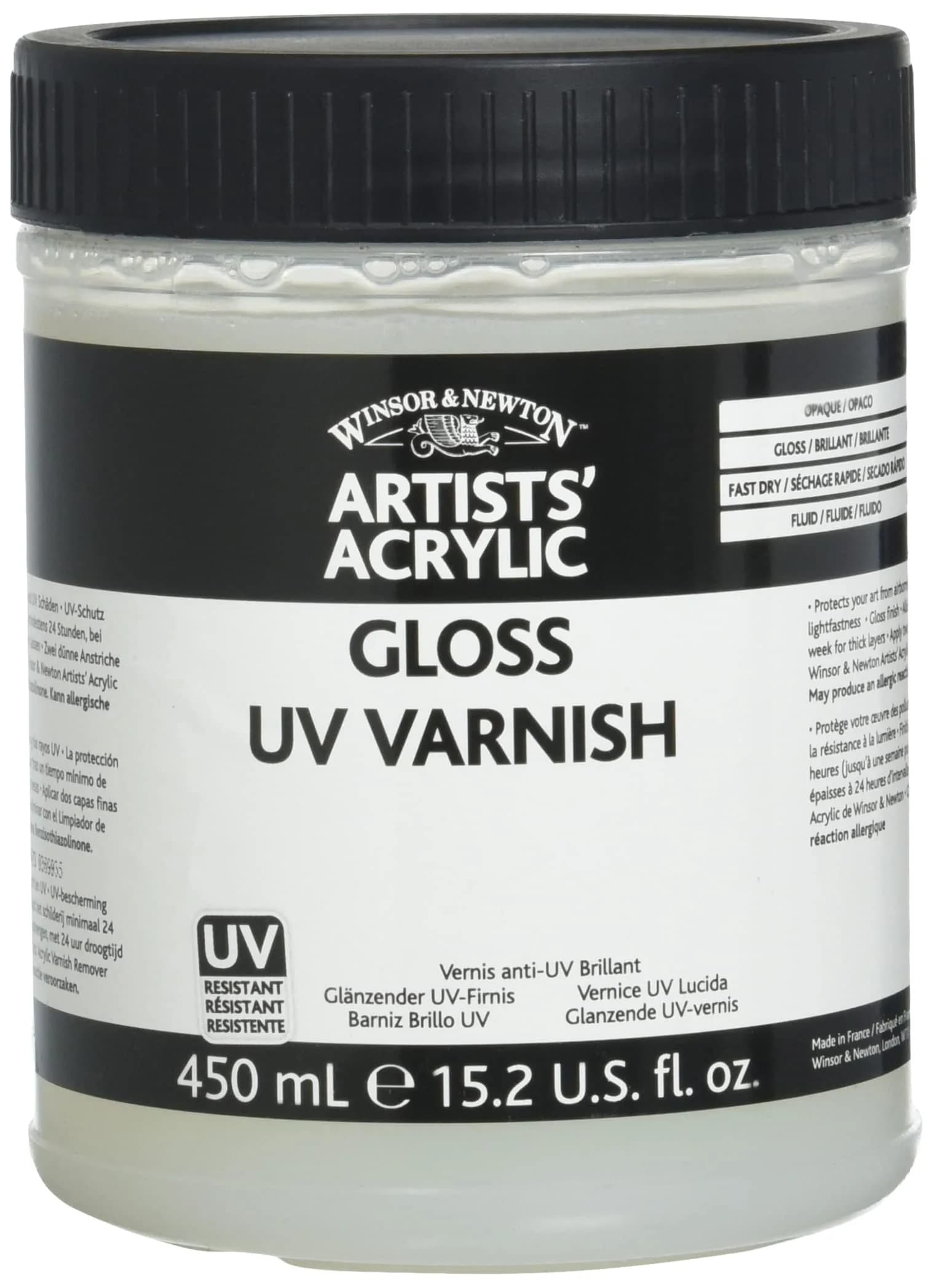 Winsor & Newton Professional Acrylic Gloss UV Varnish 450ml (15.2 Fl Oz) | Protects Art from UV & Pollutants - view 2