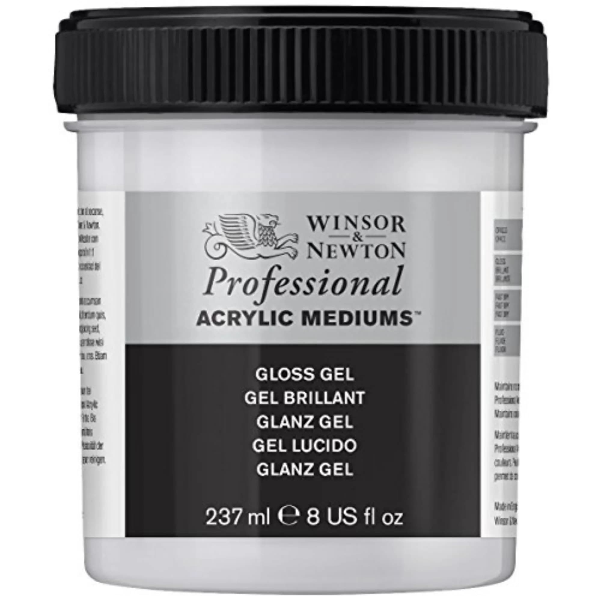 Winsor & Newton Professional Acrylic Gloss Gel Medium 237ml (8 Fl Oz) | Maintains Color Thickness & Brush Stroke Retention - main product image