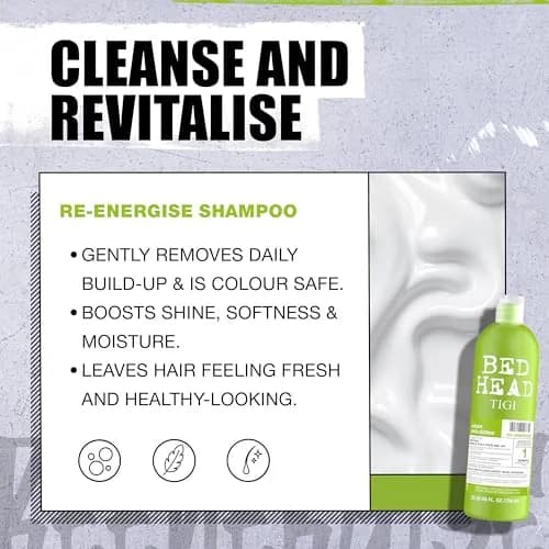Bed Head by TIGI Urban Antidotes Re-Energize Shampoo and Conditioner Set, 750ml (25.36 fl oz) | Daily Hair Refresh for All Hair Types thumbnail 4