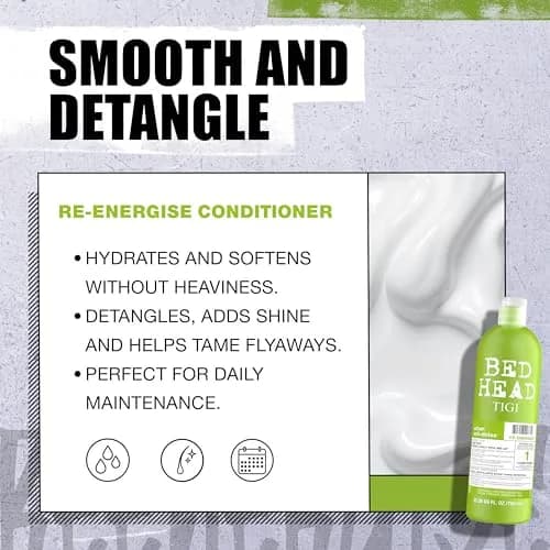 Bed Head by TIGI Urban Antidotes Re-Energize Shampoo and Conditioner Set, 750ml (25.36 fl oz) | Daily Hair Refresh for All Hair Types thumbnail 5
