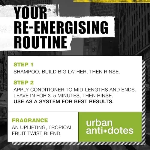 Bed Head by TIGI Urban Antidotes Re-Energize Shampoo and Conditioner Set, 750ml (25.36 fl oz) | Daily Hair Refresh for All Hair Types thumbnail 6