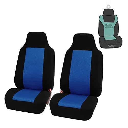 FH Group Blue High Back Cloth Car Seat Covers - Universal Fit Front Seats, Polyester, Waterproof, Washer Friendly, for Cars, Trucks, SUVs | Waterproof & Washable thumbnail 1