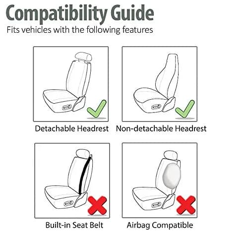 FH Group Blue High Back Cloth Car Seat Covers - Universal Fit Front Seats, Polyester, Waterproof, Washer Friendly, for Cars, Trucks, SUVs | Waterproof & Washable thumbnail 4