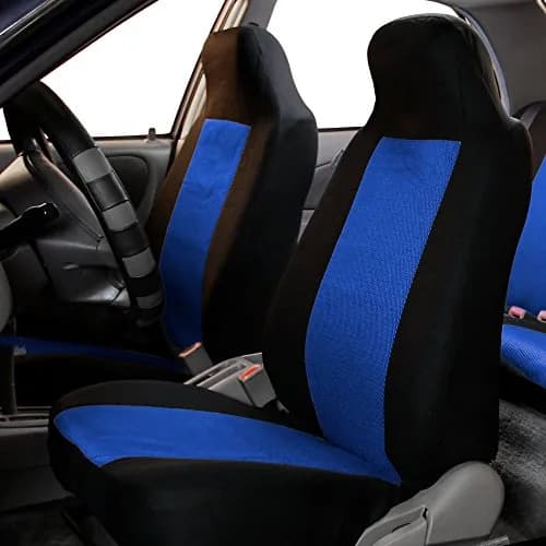 FH Group Blue High Back Cloth Car Seat Covers - Universal Fit Front Seats, Polyester, Waterproof, Washer Friendly, for Cars, Trucks, SUVs | Waterproof & Washable thumbnail 2
