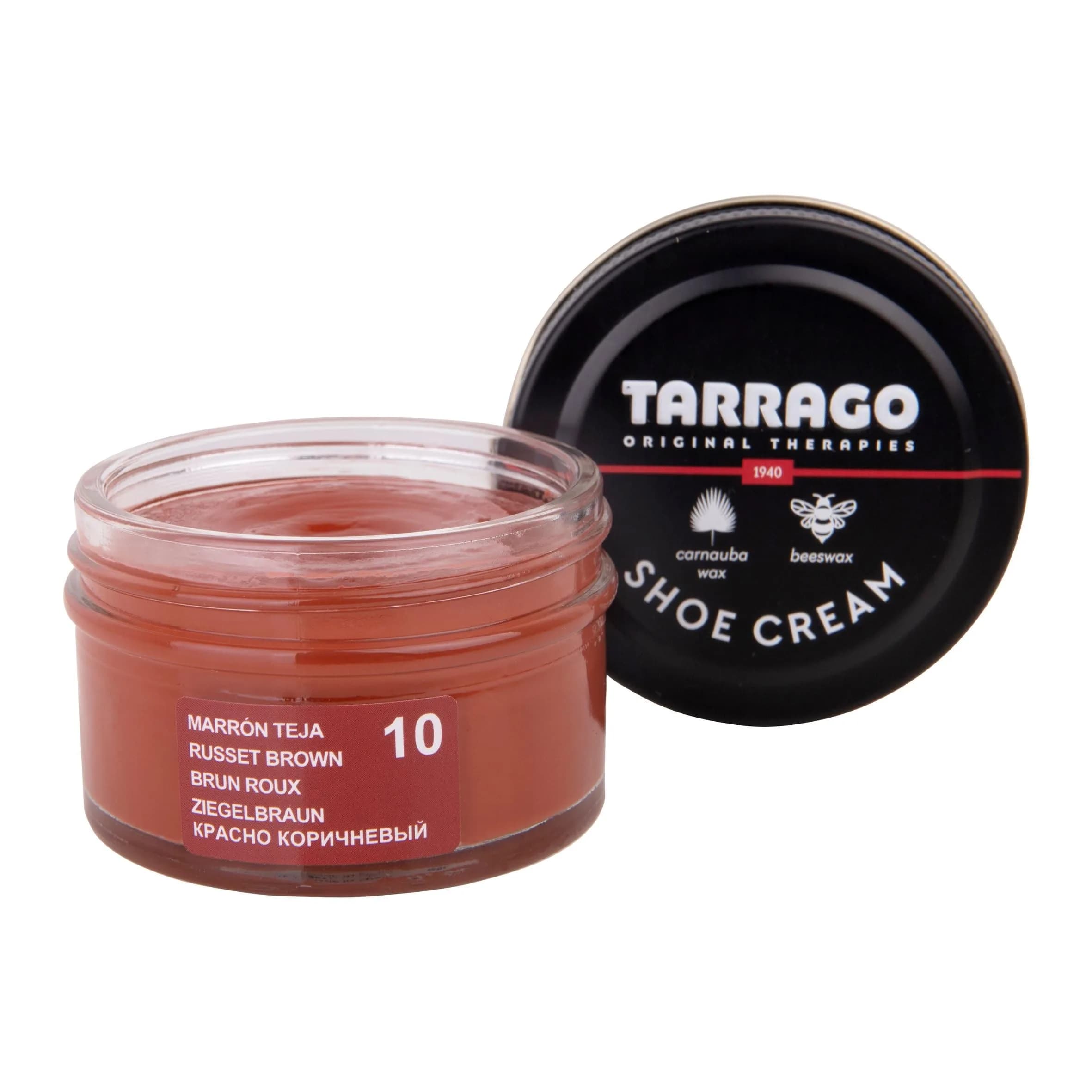 Tarrago Shoe Cream Professional Leather Polish 50ml (1.7 Fl Oz) | Water-Based Formula for Boots, Shoes, Purses, Furniture - main product image
