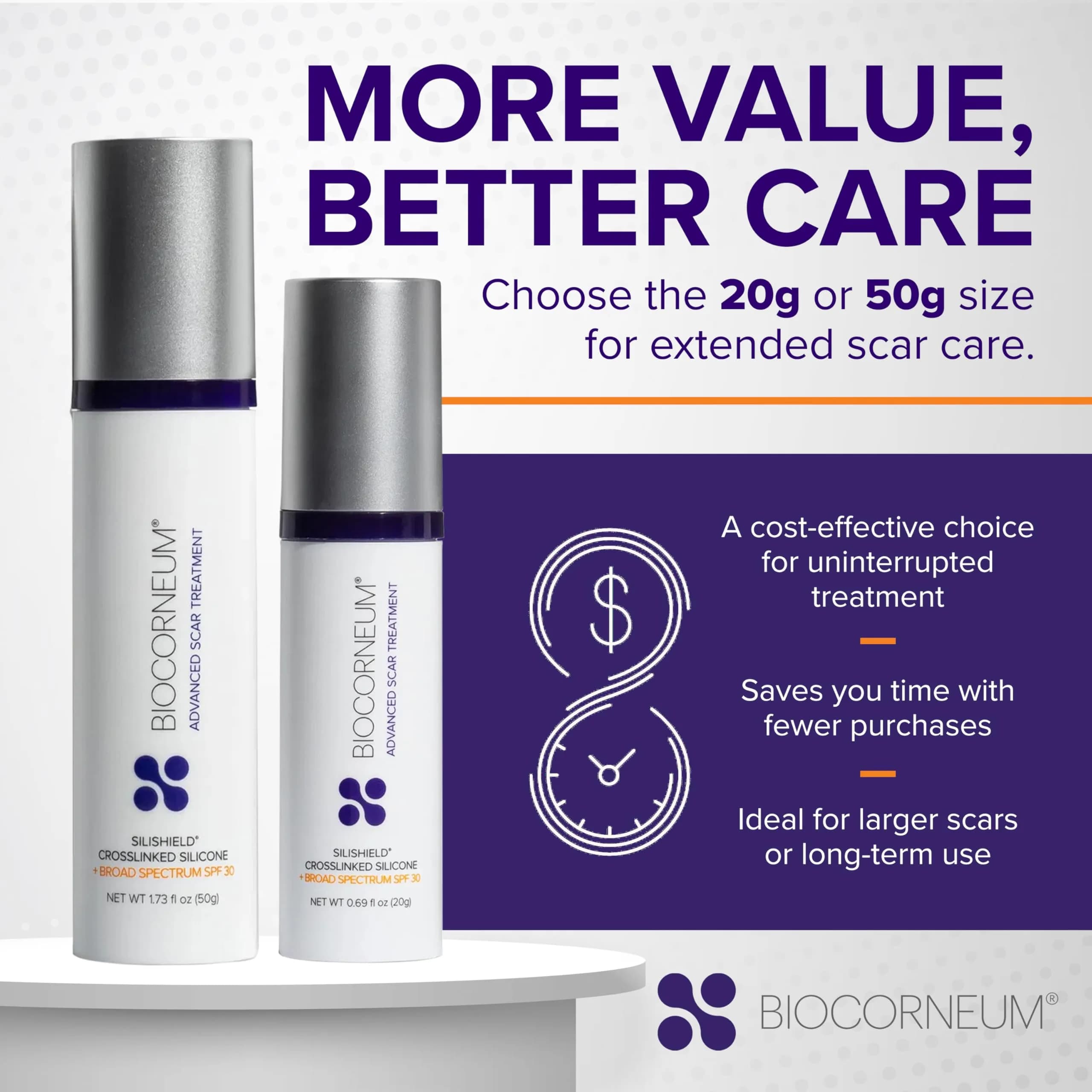 Biocorneum Advanced Scar Treatment with SPF 30 (20g / 0.7oz) | Medical Grade Silicone Gel for Surgical Scars - view 4