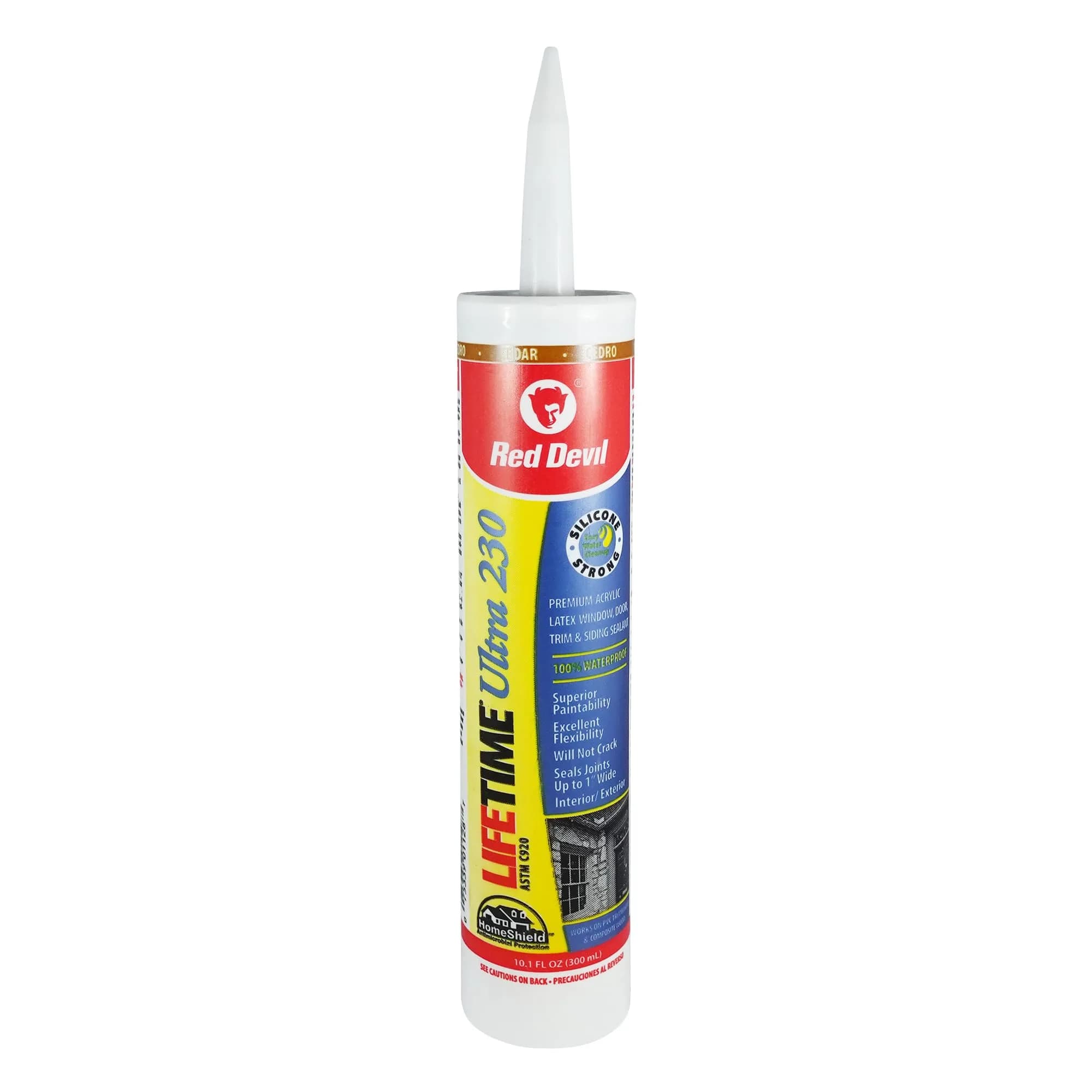 Red Devil Lifetime Ultra Premium Elastomeric Acrylic Latex Sealant, 286 g (10.1 oz) Cedar | Lasts a Lifetime — Cedar