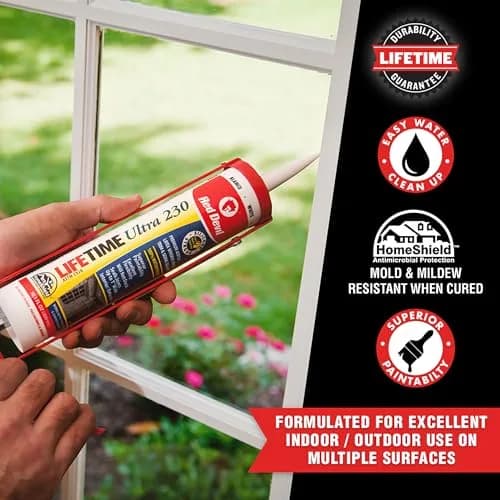 Red Devil Lifetime Ultra Premium Elastomeric Acrylic Latex Sealant 286 ml (10.1 oz.) Almond | Interior/Exterior Use thumbnail 2