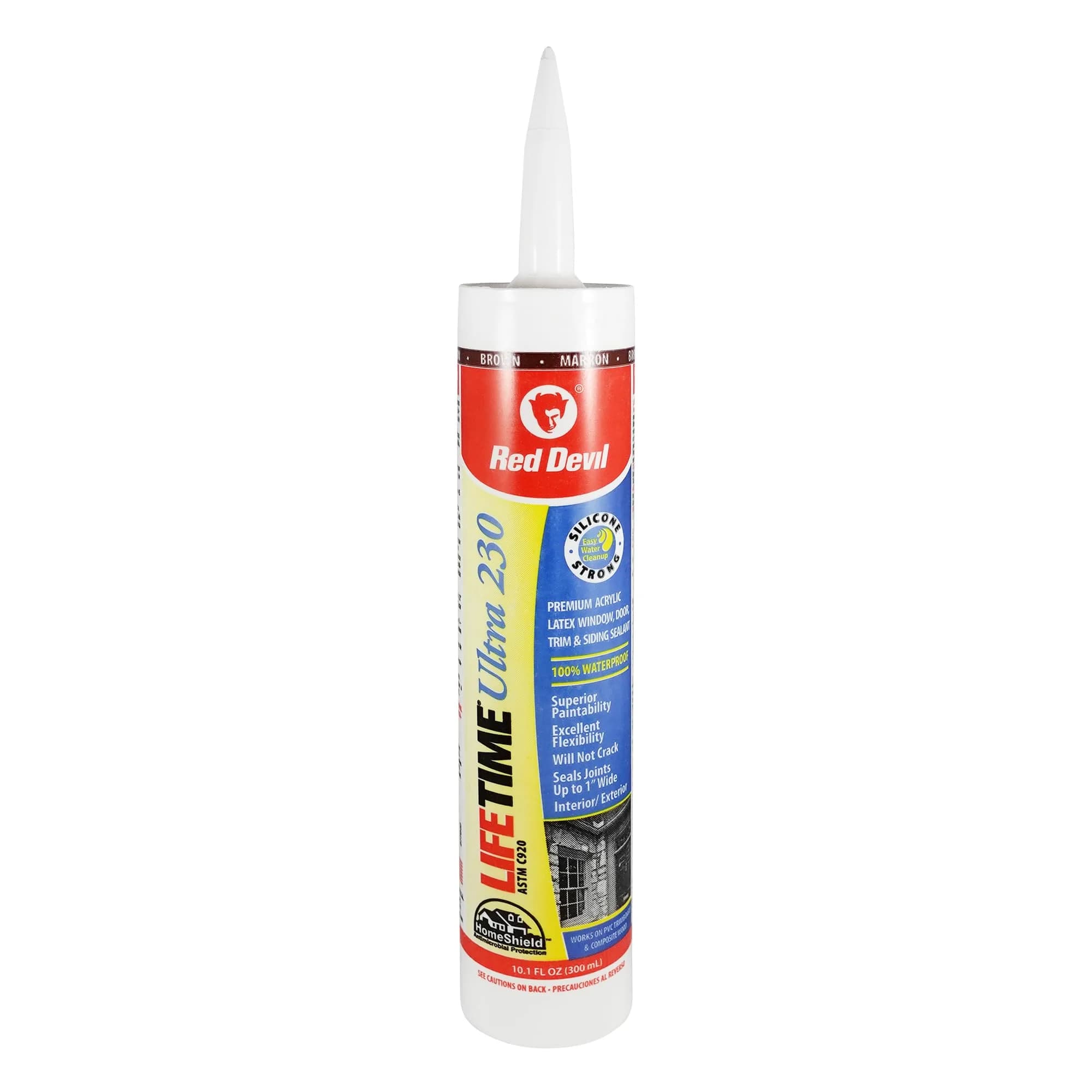 Red Devil Lifetime Ultra Premium Elastomeric Acrylic Latex Sealant 298ml (10.1 oz.) Brown | Interior/Exterior Use, Paintable Finish — Brown