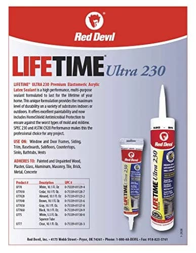 Red Devil Lifetime Ultra Premium Elastomeric Acrylic Latex Sealant 286ml (10.1 oz.) Gray | Superior Adhesion & Flexibility thumbnail 3