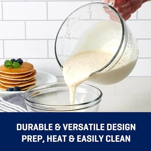 Anchor Hocking Batter Bowl 2 Quart Glass Mixing Bowl with Red Lid | Durable, Recyclable & Made in USA thumbnail 3