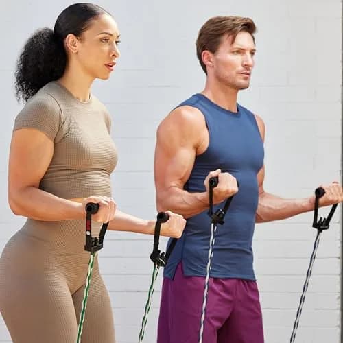 SPRI Braided Xertube Resistance Band (Medium - Red) | Full-Body Workout Tool with Durable Rubber & Handle thumbnail 5