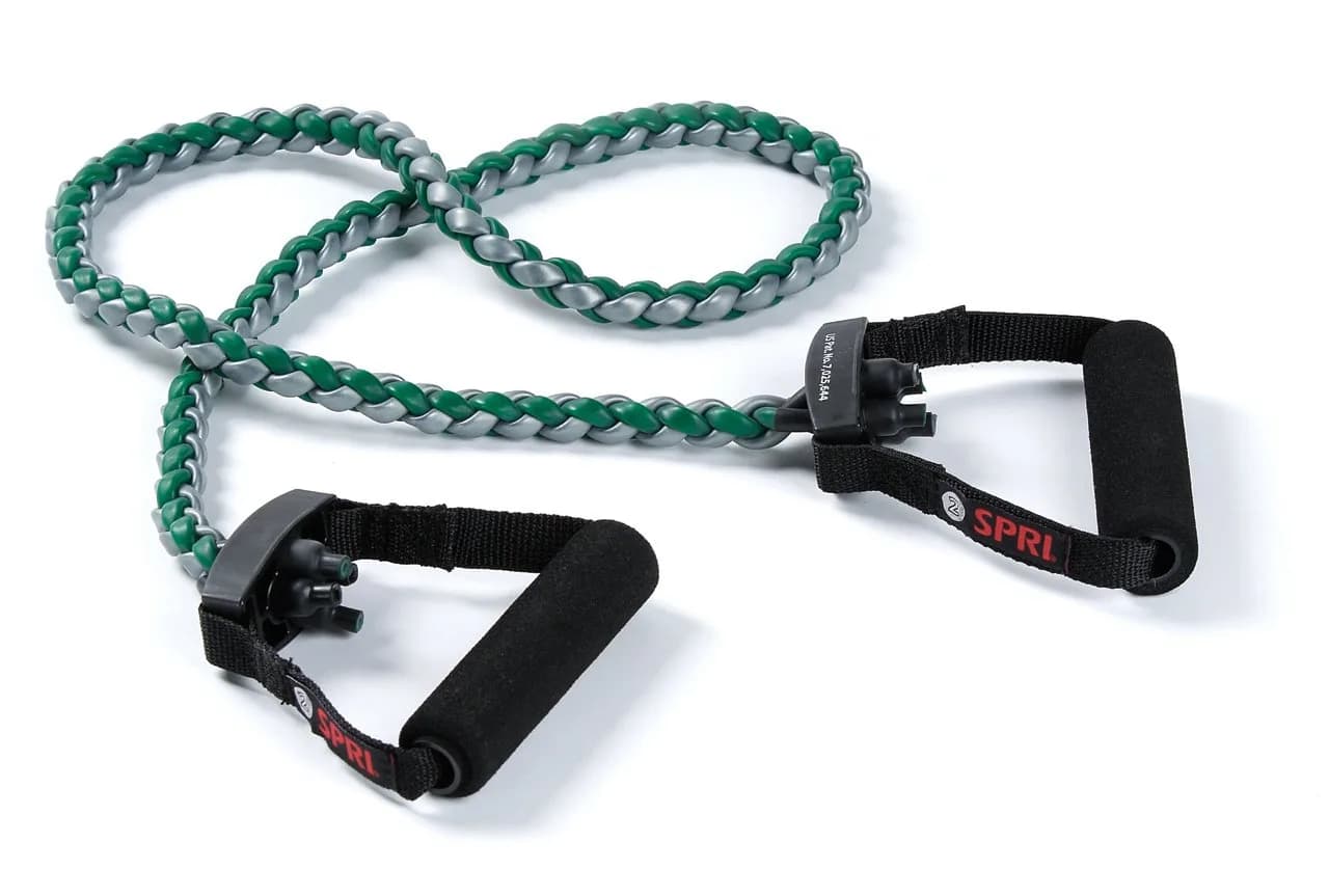 SPRI Braided Xertube Resistance Band Light - Green | Durable Rubber, Portable & Versatile for Fitness & Therapy — LIGHT