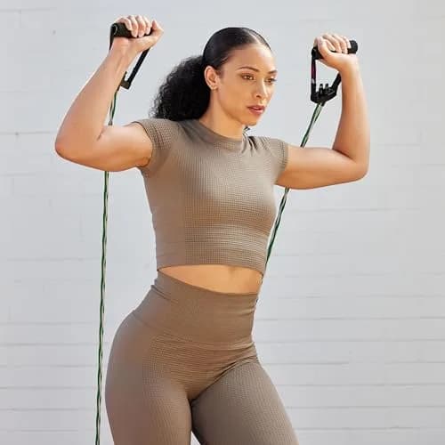 SPRI Braided Xertube Resistance Band Light - Green | Durable Rubber, Portable & Versatile for Fitness & Therapy thumbnail 7