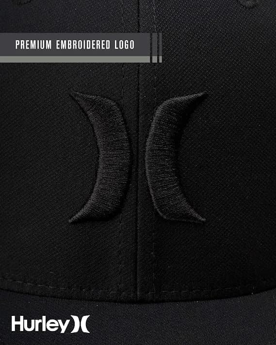 Hurley Men's One and Only Black Flexfit Hat | Fitted Baseball Cap for Men in Large-X-Large thumbnail 9