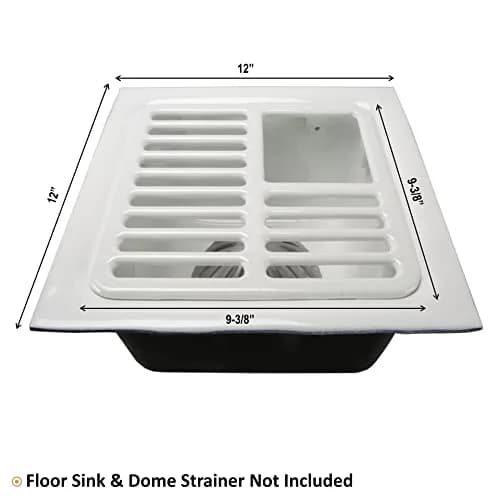 GSW Cast Iron Porcelain Floor Sink Top Grate with Ceramic Surface 9-⅜” x 9-⅜” | Perfect for Restaurant & Bar thumbnail 5
