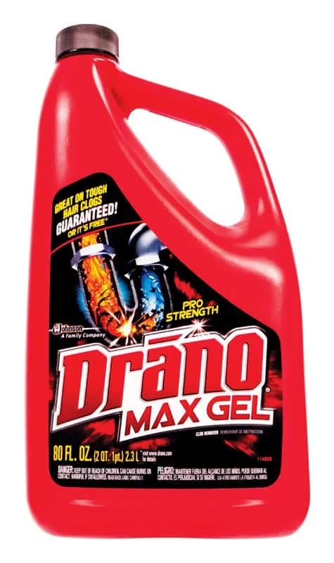 Drano Max Gel Drain Clog Remover 2366 ml (80 Fl Oz) | Powerful Formula for Tough Clogs thumbnail 2