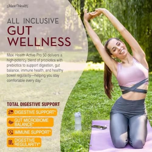 Maxi Health Probiotics 20 Billion CFU with Prebiotics | 30 Capsules | Supports Digestive & Gut Health thumbnail 3