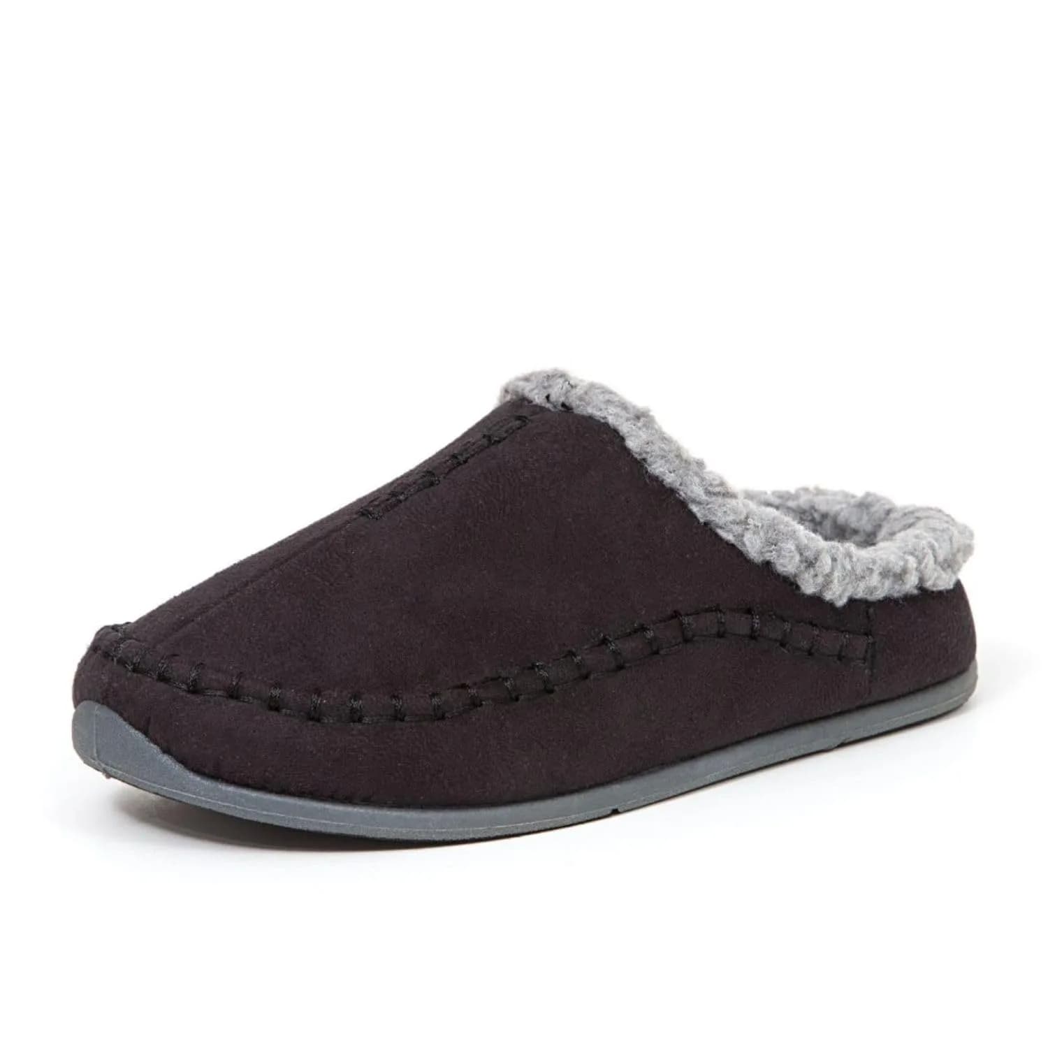 Deer Stags Unisex Nordic Microsuede Slipper / Black / Men's 7 US / Medium | Cozy Indoor-Outdoor Comfort with SUPRO Padding